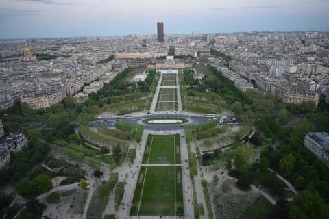 Aerial view of Paris from Eiffel Tower, France Stock Photos