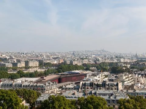 Aerial view of Paris from the Eiffel tower Stock Photos
