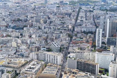 Aerial View of Paris from the Eiffel Tower 库存照片