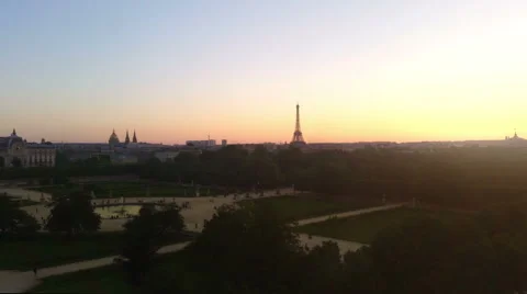 Aerial view on Paris Stock Footage 52199594