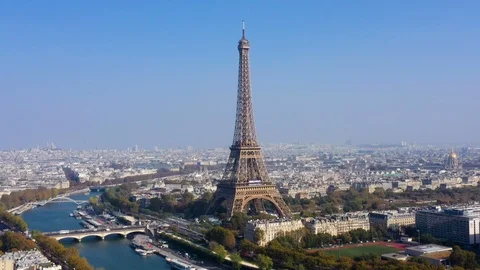 Aerial view of Paris Stock-Footage 98600268