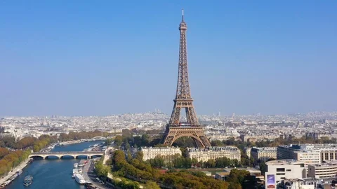 Aerial view of Paris Stock Footage 98600344