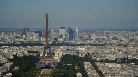 Aerial view of Paris Stock Footage 99183460