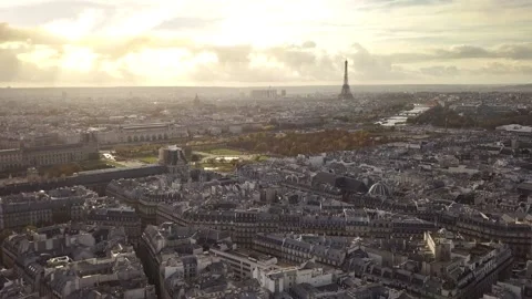 Aerial view of Paris Stock Footage 154245153