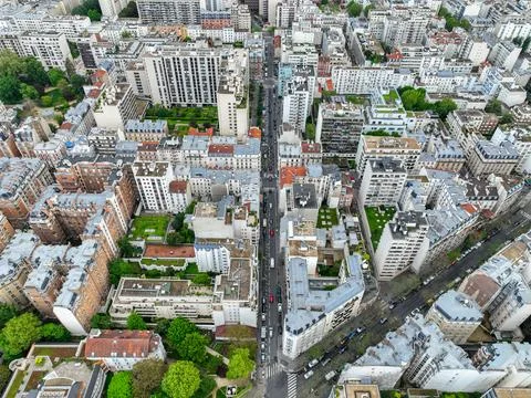 Aerial view of Paris rooftops Foto stock