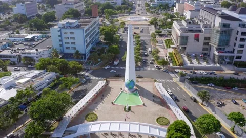 Aerial View Of Parque Centro de Los Heroes In Santo Domingo, Dominican 스톡 동영상 158807498