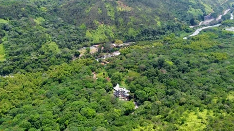 Aerial View of Parque de la Salud in Pance, Cali, Colombian Stock Footage 306784282