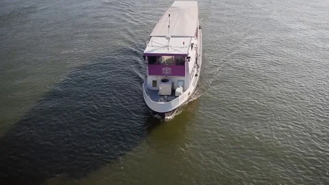 Aerial view of passenger ship Stock Footage 70469185