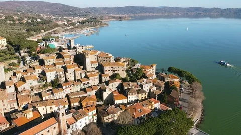 Aerial view of Passignano Stock Footage 127467276