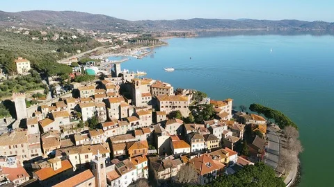 Aerial view of Passignano Stock Footage 127467616