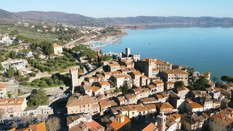 Aerial view of Passignano Stock Footage 127467745