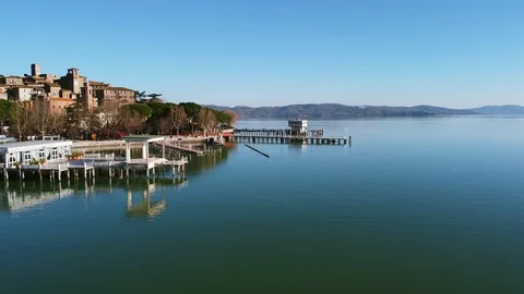 Aerial view of Passignano Stock Footage 127468507