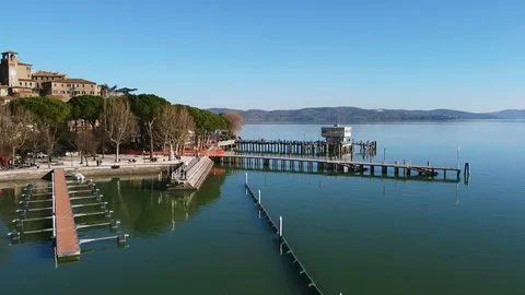 Aerial view of Passignano Stock Footage 127468784