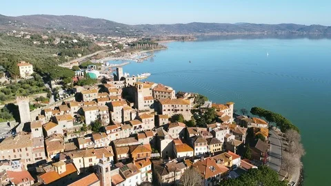 Aerial view of Passignano Stock Footage 127468922