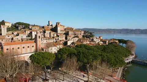 Aerial view of Passignano Stock Footage 127468923
