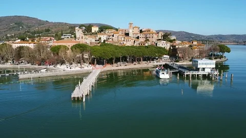 Aerial view of Passignano Stock Footage 127539810