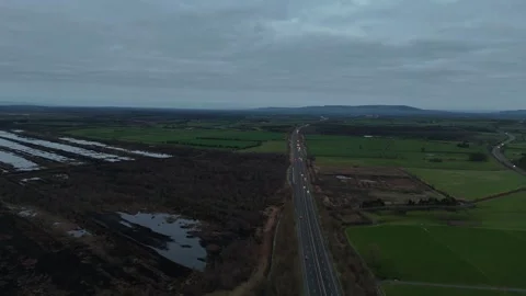 Aerial View of Patchwork Farmland in Late Season Rural Landscape Stock-Footage 332570842