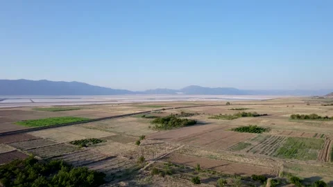 Aerial view of patchwork fields and mountains, Turkey. Stock Footage 312835200