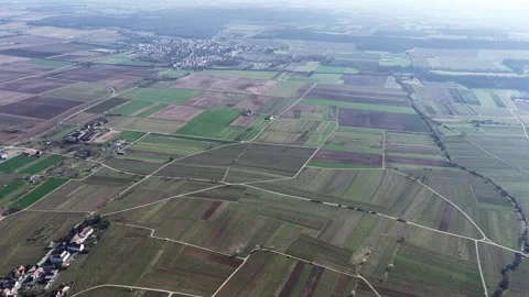 Aerial view of patchwork fields, France. 스톡 동영상 331136529