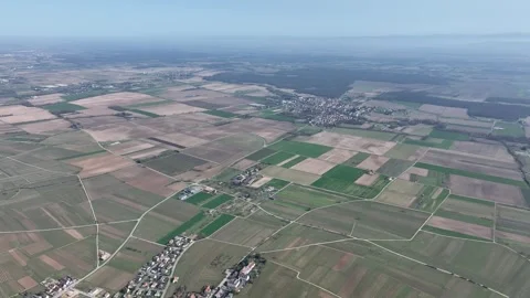 Aerial view of patchwork fields, France. Stock-Footage 331137432