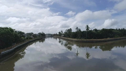 Aerial view of Pattani River. Stock Footage 90854295