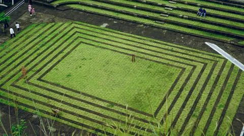 Aerial view of patterned Central Park Foto stock
