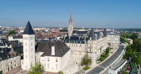 Aerial view of Pau Stock Footage 76665524