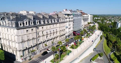 Aerial view of Pau Stock-Footage 76666331