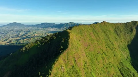 Aerial View of the Peak of Mount Bisma in Central Java, Indonesia. Stock Footage 248115443