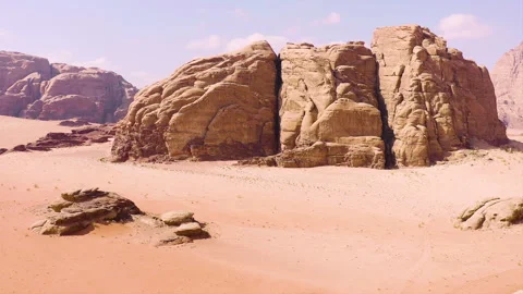 Aerial view of the peaks of Wadi Rum National Park. Stock Footage 283798673