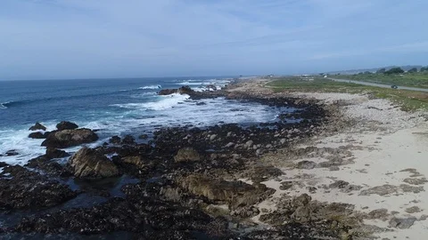 Aerial view of Pebble Beach Stock Footage 109134854