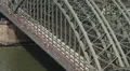 Aerial View Pedestrian Passing Hohenzollern Bridge Cologne People Walking Travel HD Footage