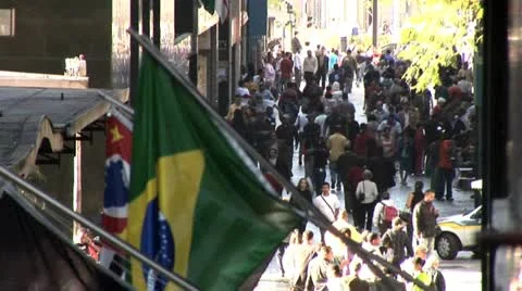 Aerial View of People in Centro de Sao Paulo, Brazil 3 스톡 동영상 19720332