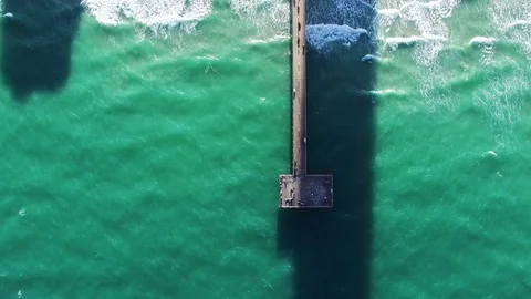 Aerial view of people on dock Stock Footage 73795258