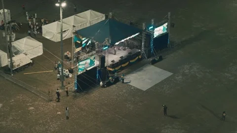 Aerial View of Performance Stage, Bahamas 53rd Independence Celebration Stock Footage 339470121