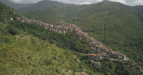 Aerial view of Perinaldo, Italy Stock Footage 110743255
