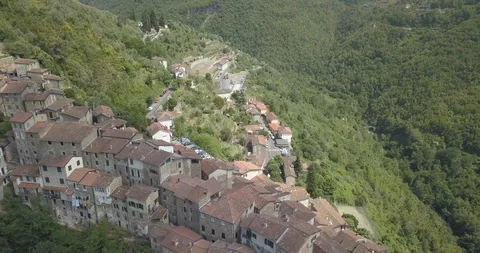 Aerial view of Perinaldo, Italy Stock Footage 110744044