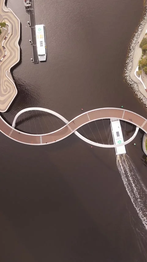 Aerial view of perth skyline and bridge, Australia. Stock Footage 300974151