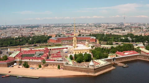 Aerial View of Peter and Paul Fortress Video stock 294342109