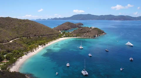 Aerial view of Peter Island Stock Footage 67622918