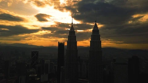 Aerial view of Petronas Tower Stock Footage 127871187