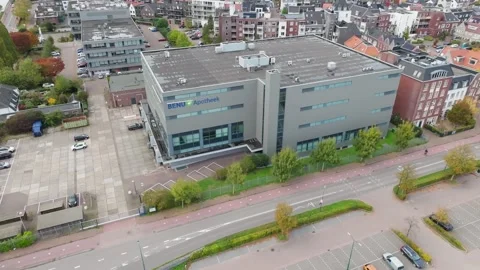 Aerial view of pharmaceutical distribution center Stock Footage 320173903