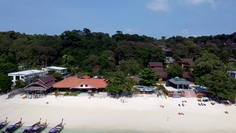 Aerial view of Phi Phi Don Long Beach, Thailand Video stock 329394830