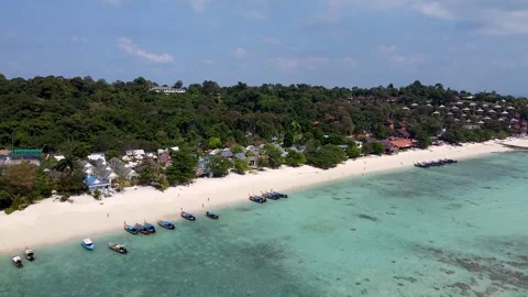 Aerial view of Phi Phi Don Long Beach, Thailand Stock Footage 332059999