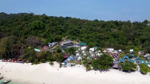 Aerial view of Phi Phi Don Long Beach, Thailand Stock Footage 332060112