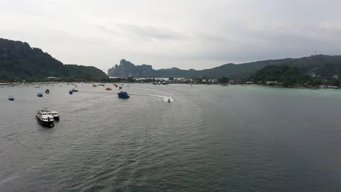 Aerial view at Phi Phi Islands, Thailand. Video stock 124075240