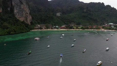 Aerial view at Phi Phi Islands, Thailand. Video stock 124075678