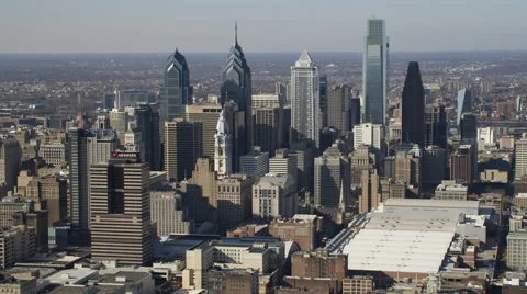 Aerial view of Philadelphia downtown. Shot in 2011. Vídeos de archivo 59186254