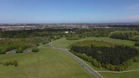 Aerial view of Phoenix Park in Dublin" Stock Footage 166599534