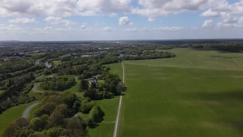 Aerial view of Phoenix Park in Dublin" Stock Footage 166599954